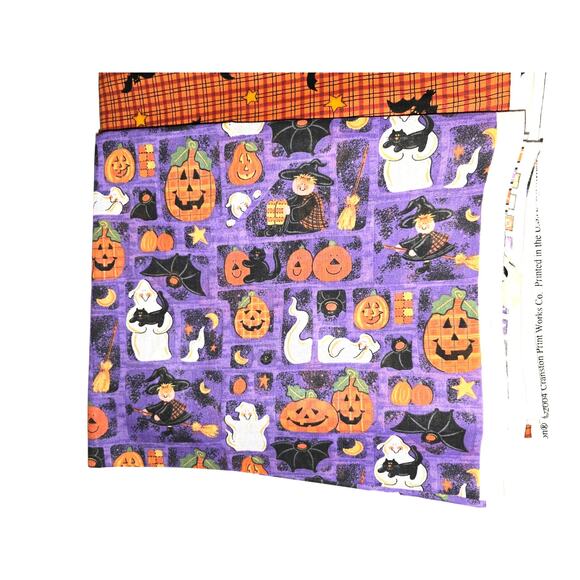 Halloween Fabric Lot Six Designs 1-3 Yards Each Cranston Print Works - Picture 4 of 7